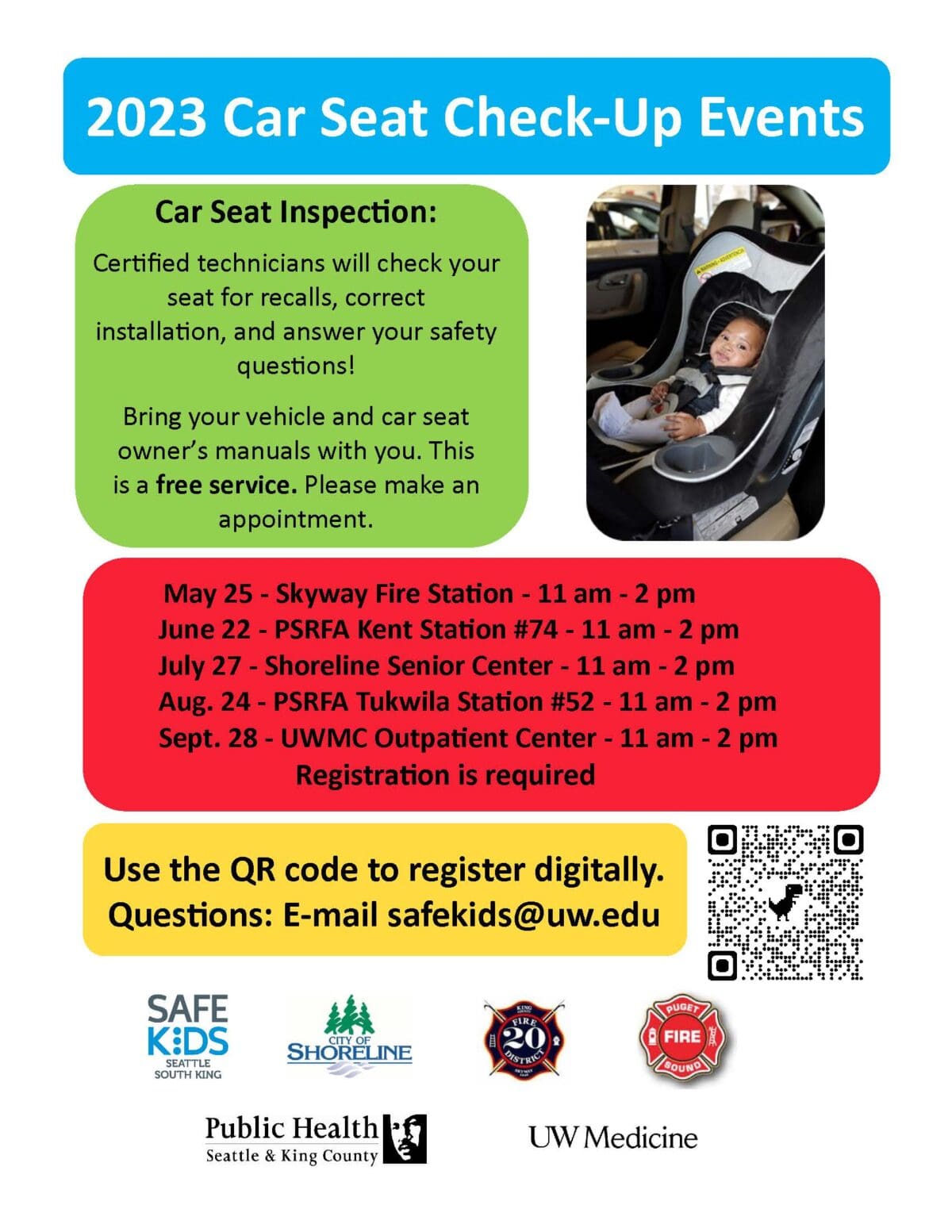 2023 Car Seat Inspection Events (South King County) Harborview Injury