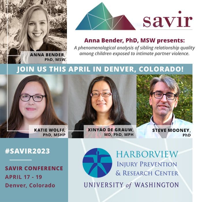 Join us this April in Denver, Colorado at the 2023 SAVIR Annual Conference: Co-Creating Real-World Solutions: Science, Policy and Practice to Prevent Injury and Violence